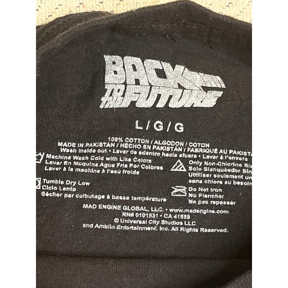 Back To The Future Mens '85 Hill Valley, USA Black T-Shirt, size large, cotton - Picture 3 of 6